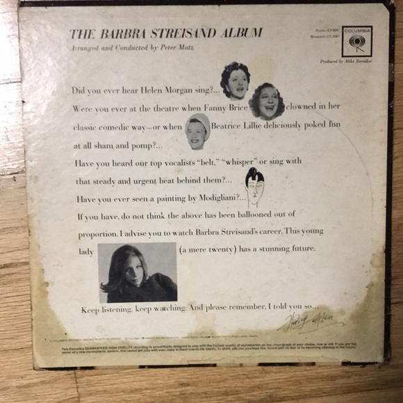 Barbra Streisand the Barbra Streisand album vinyl record 1963 - Picture 5 of 15
